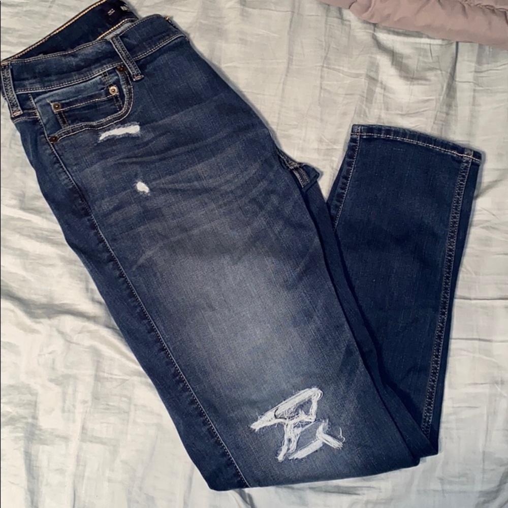 Men dark hollister jeans (skinny stretchy)